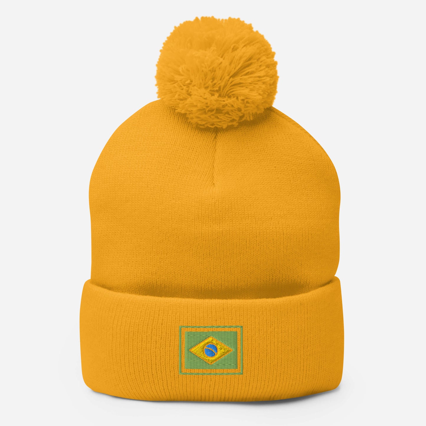 Beanie with Pompom - Brazil Grife Flag - Brazilian Regional Clothing | Berimba