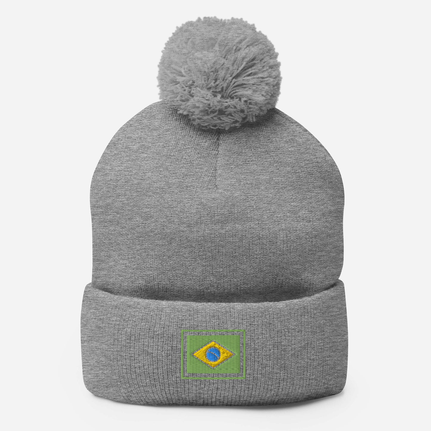 Beanie with Pompom - Brazil Grife Flag - Brazilian Regional Clothing | Berimba
