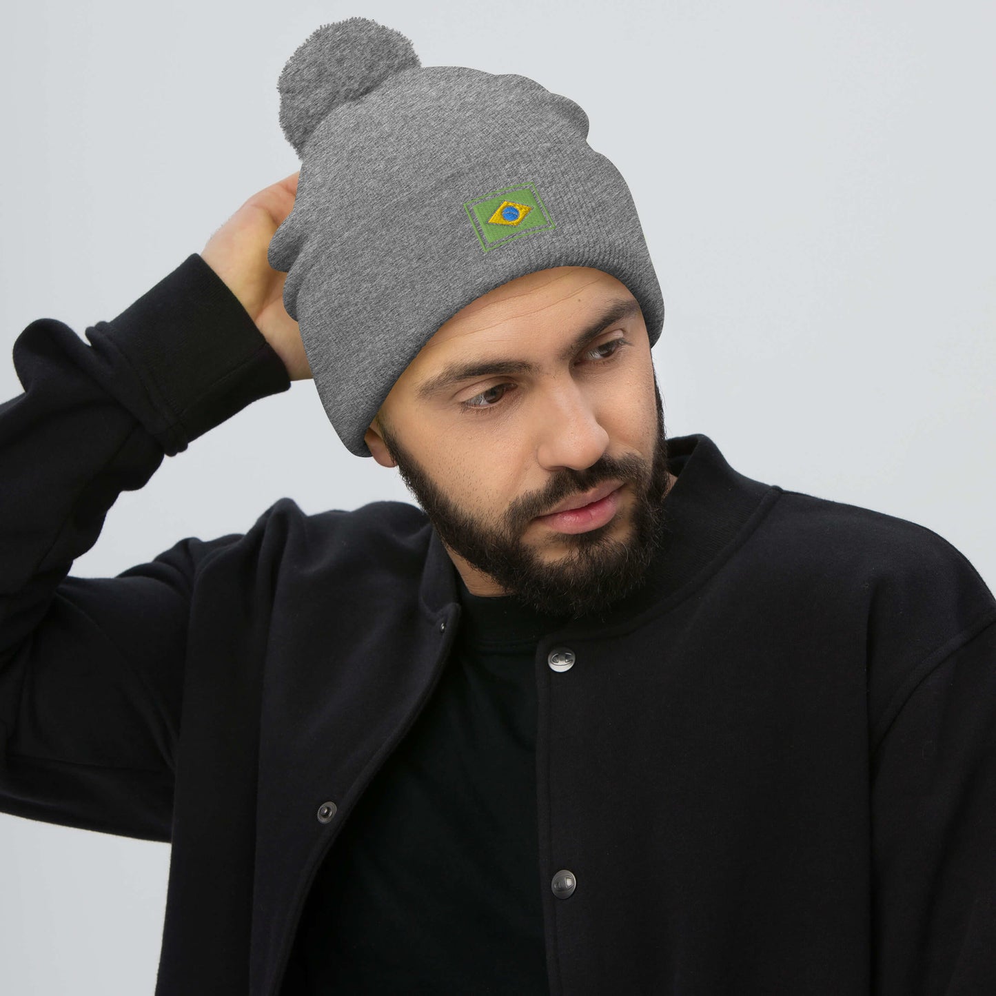 Beanie with Pompom - Brazil Grife Flag - Brazilian Regional Clothing | Berimba