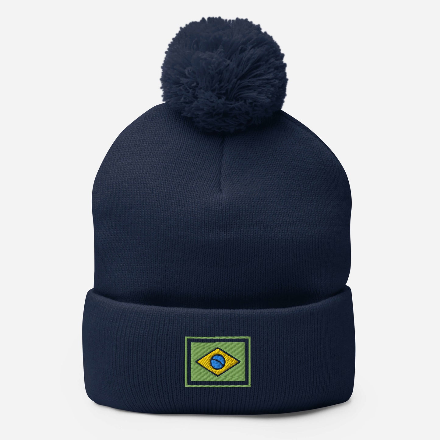 Beanie with Pompom - Brazil Grife Flag - Brazilian Regional Clothing | Berimba