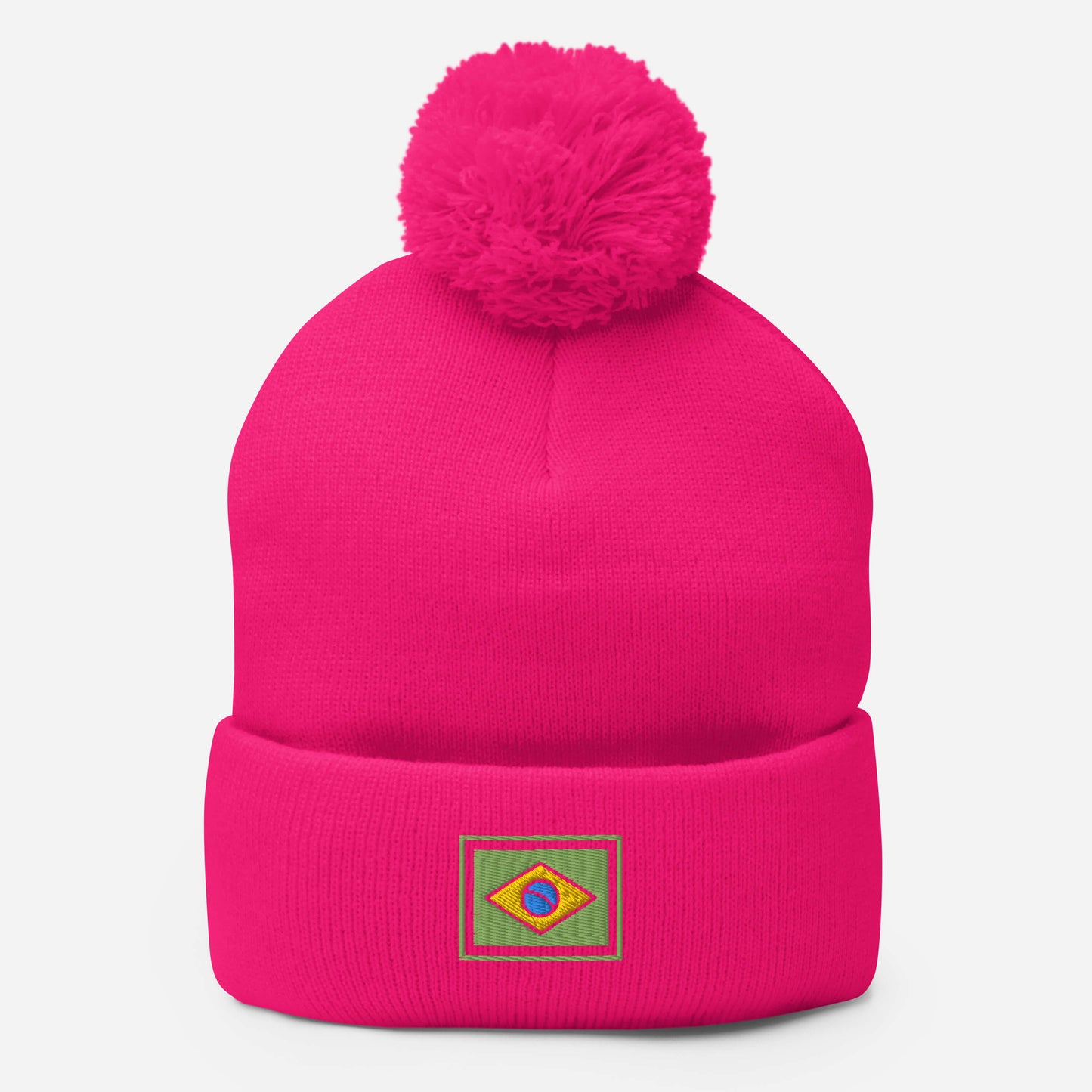 Beanie with Pompom - Brazil Grife Flag - Brazilian Regional Clothing | Berimba