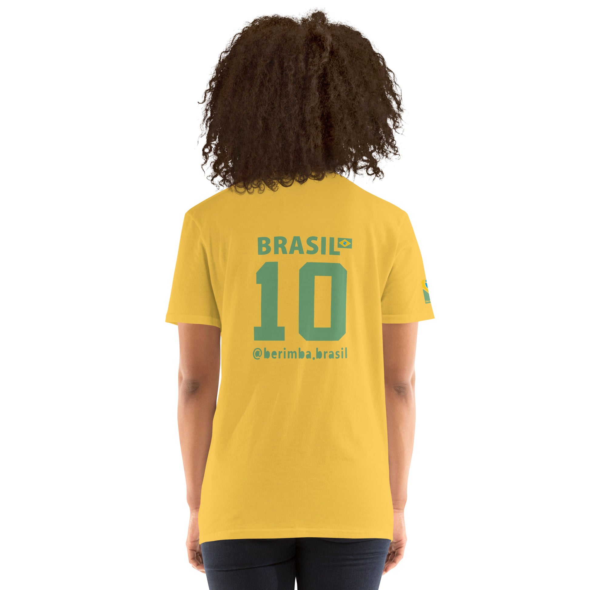 Camiseta Brasil vintage amarela com número 10 — costas