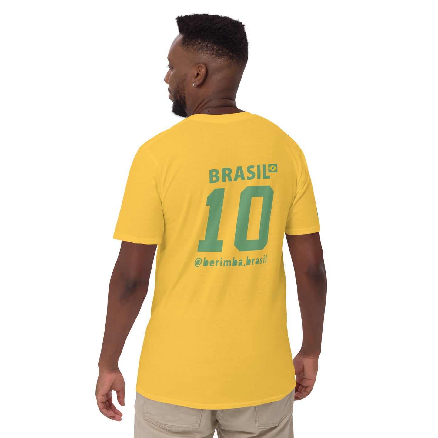 Gelbes Brasilien Vintage-T-Shirt mit Nummer 10 — Rückansicht