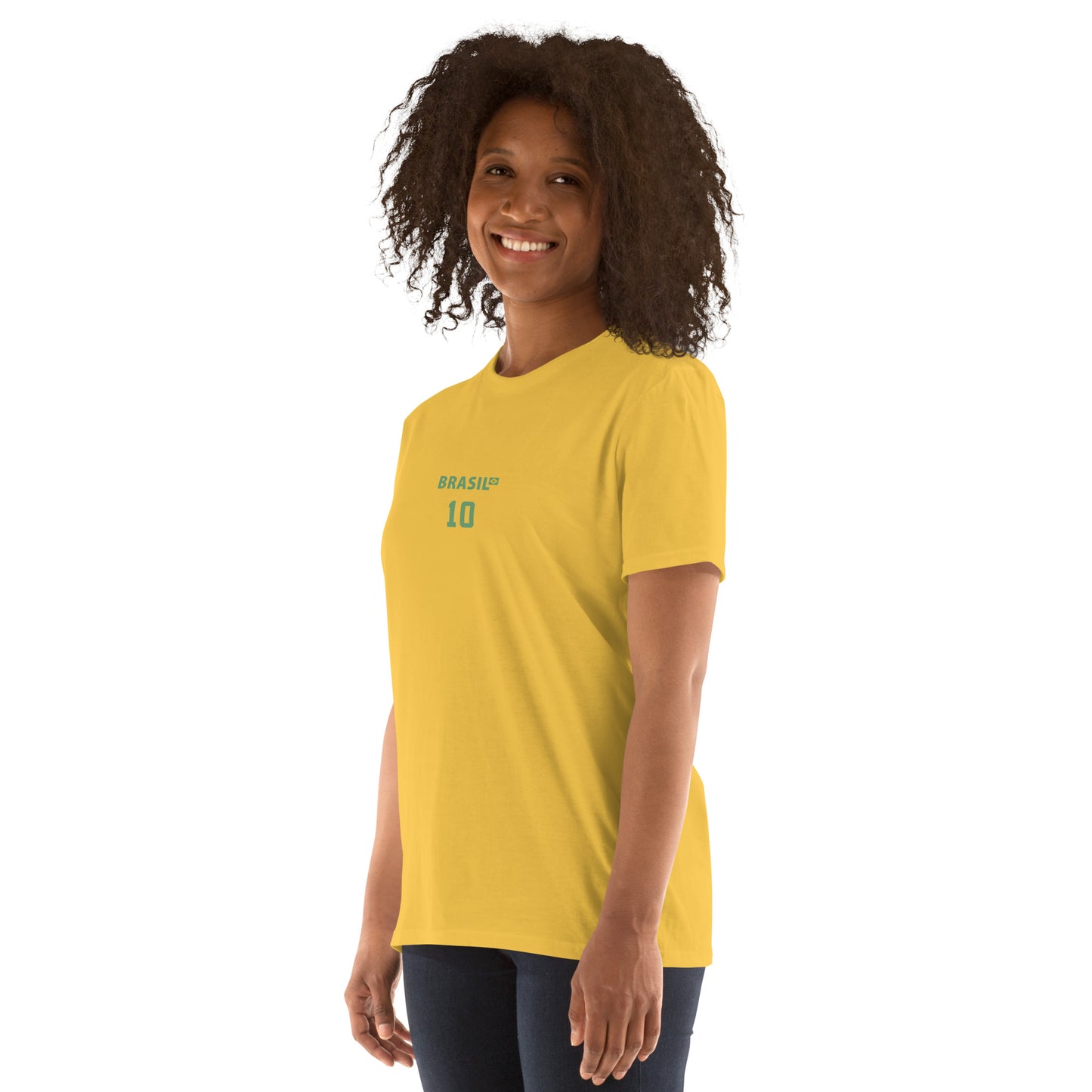 Camiseta amarela Torcida Brasil unissex — vista lateral