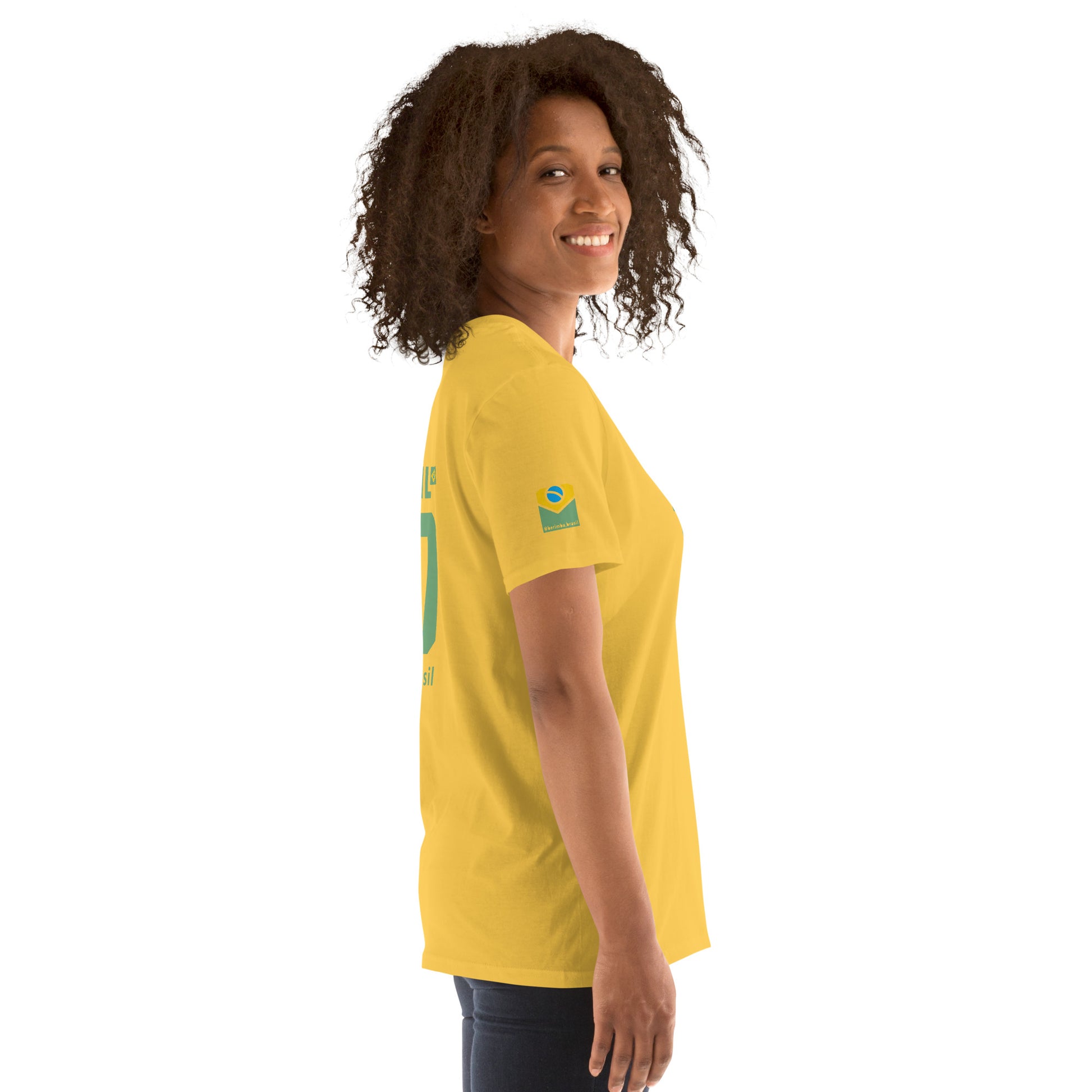 Yellow retro Brazil tee unisex — side view