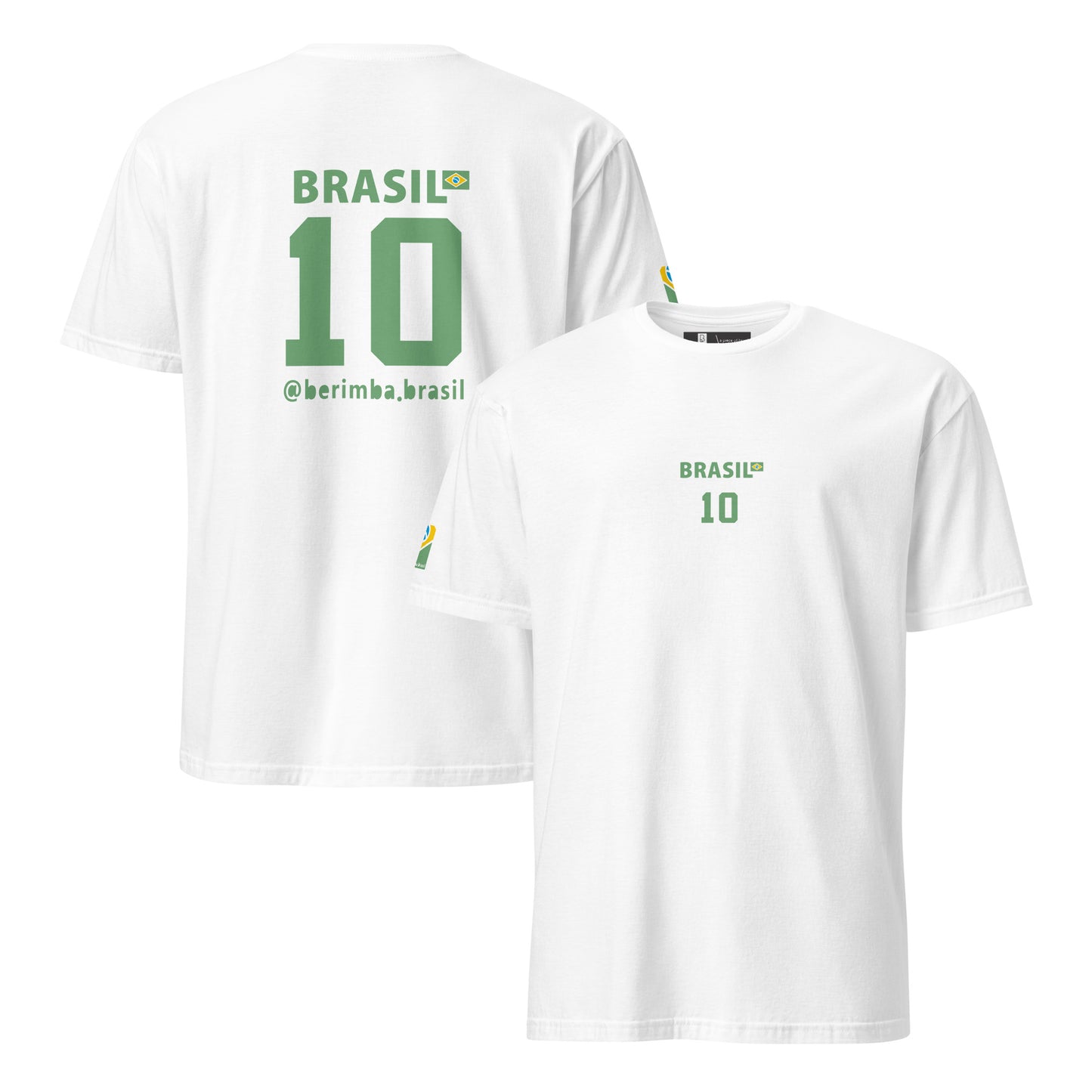 White retro Brazil tee unisex — front and back