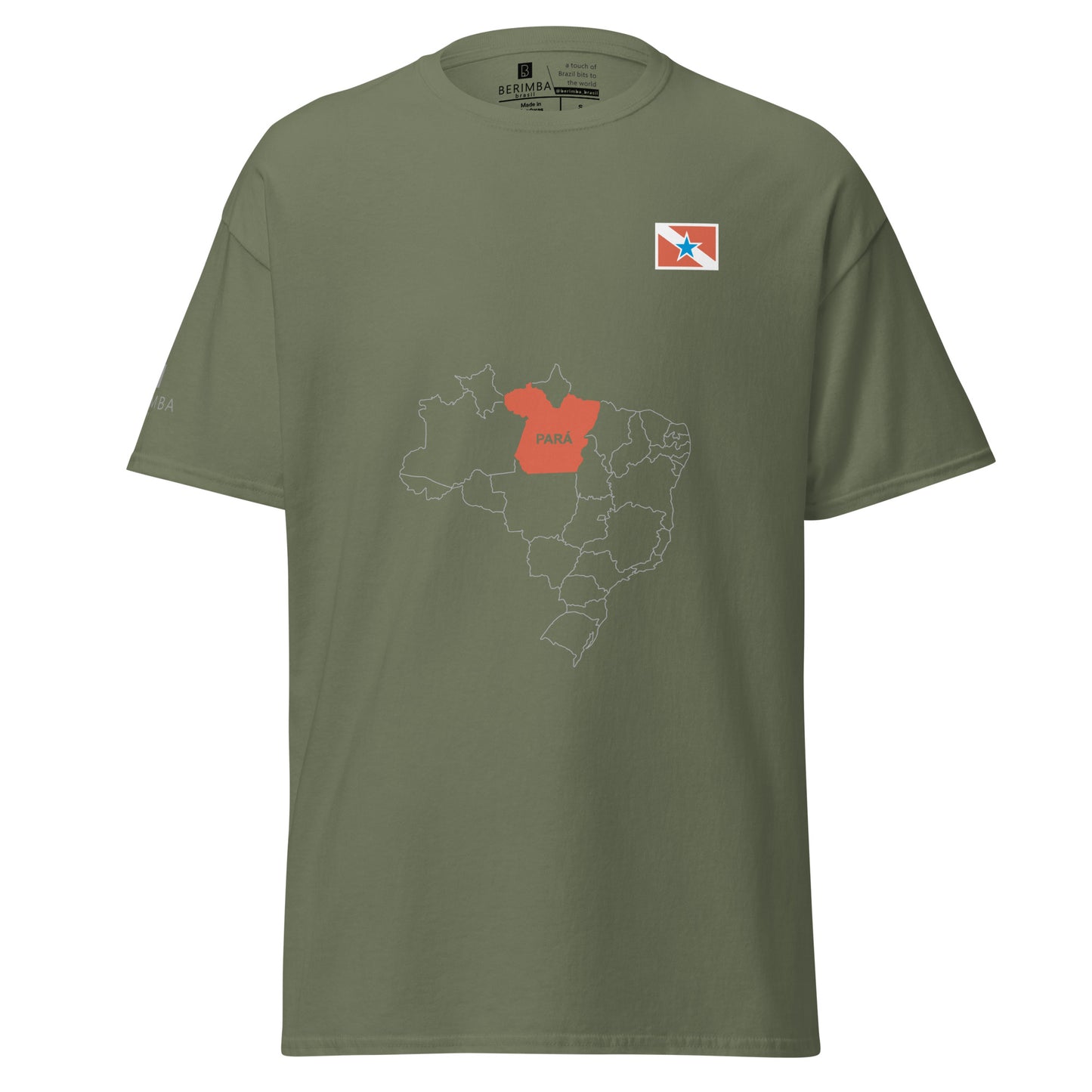 Camiseta Mapa Paraense - Bandeira do Estado do Pará - Brasil - unissex - Roupa Regional Brasileira | Berimba