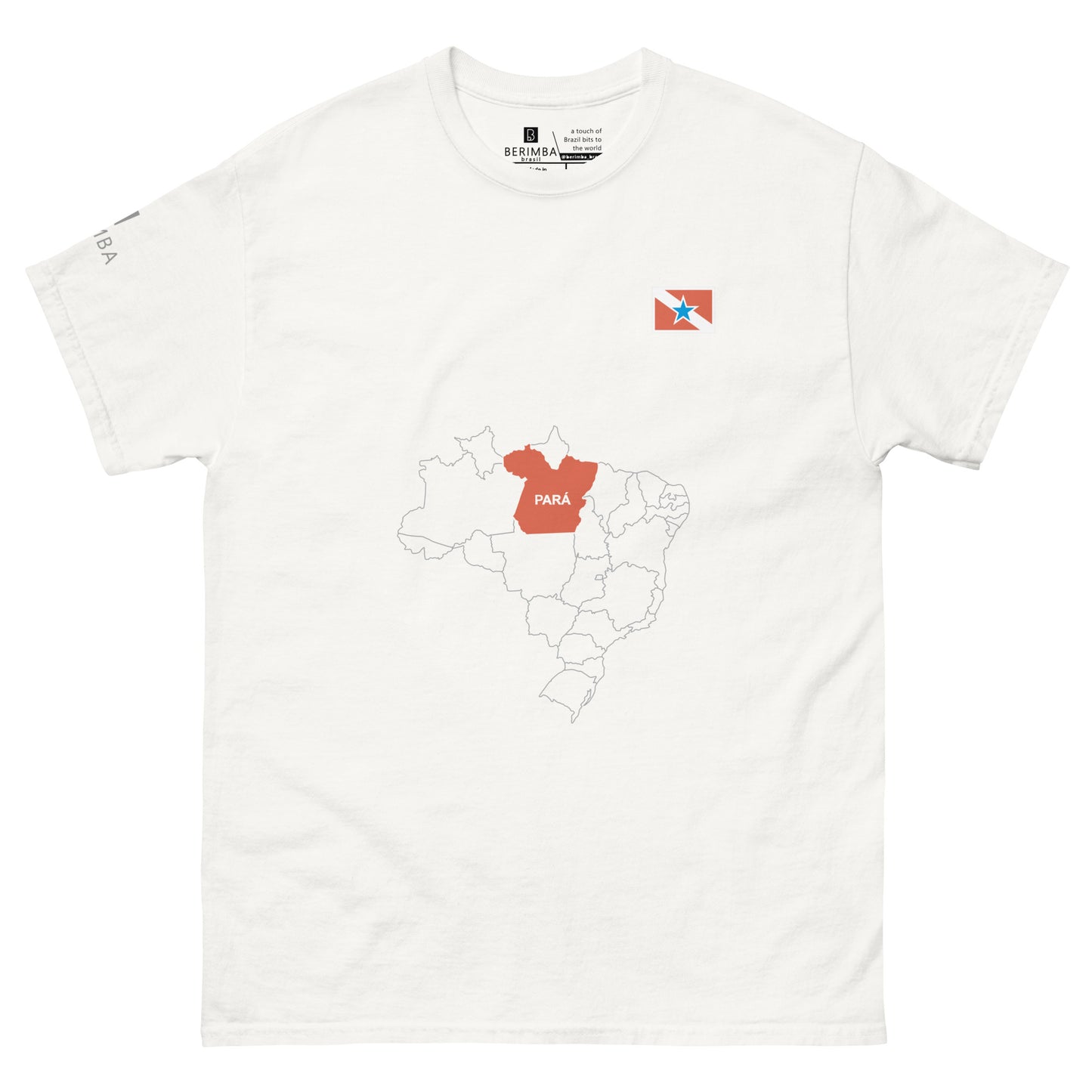 Camiseta Mapa Paraense - Bandeira do Estado do Pará - Brasil - unissex - Roupa Regional Brasileira | Berimba