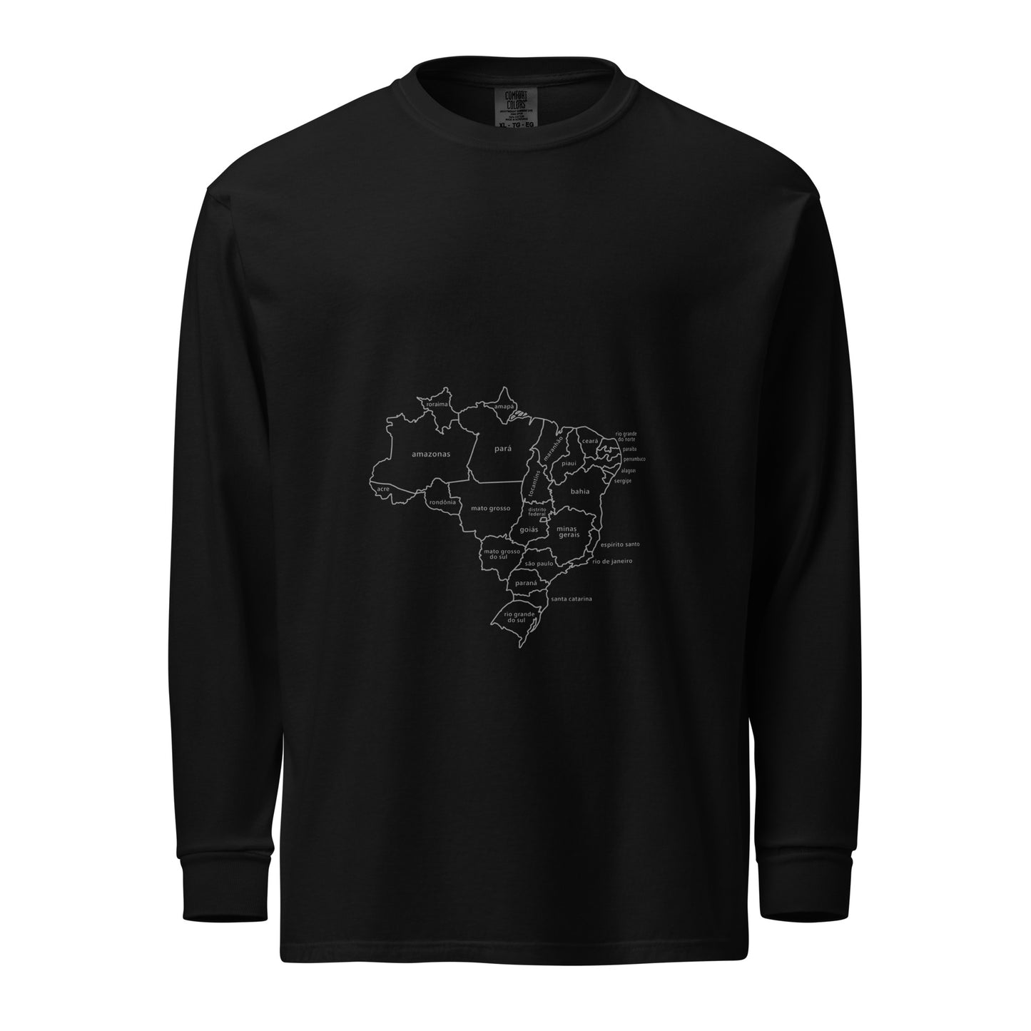 Long Sleeve T-Shirt - Brazil Map Lines - unisex - Brazilian Regional Clothing | Berimba