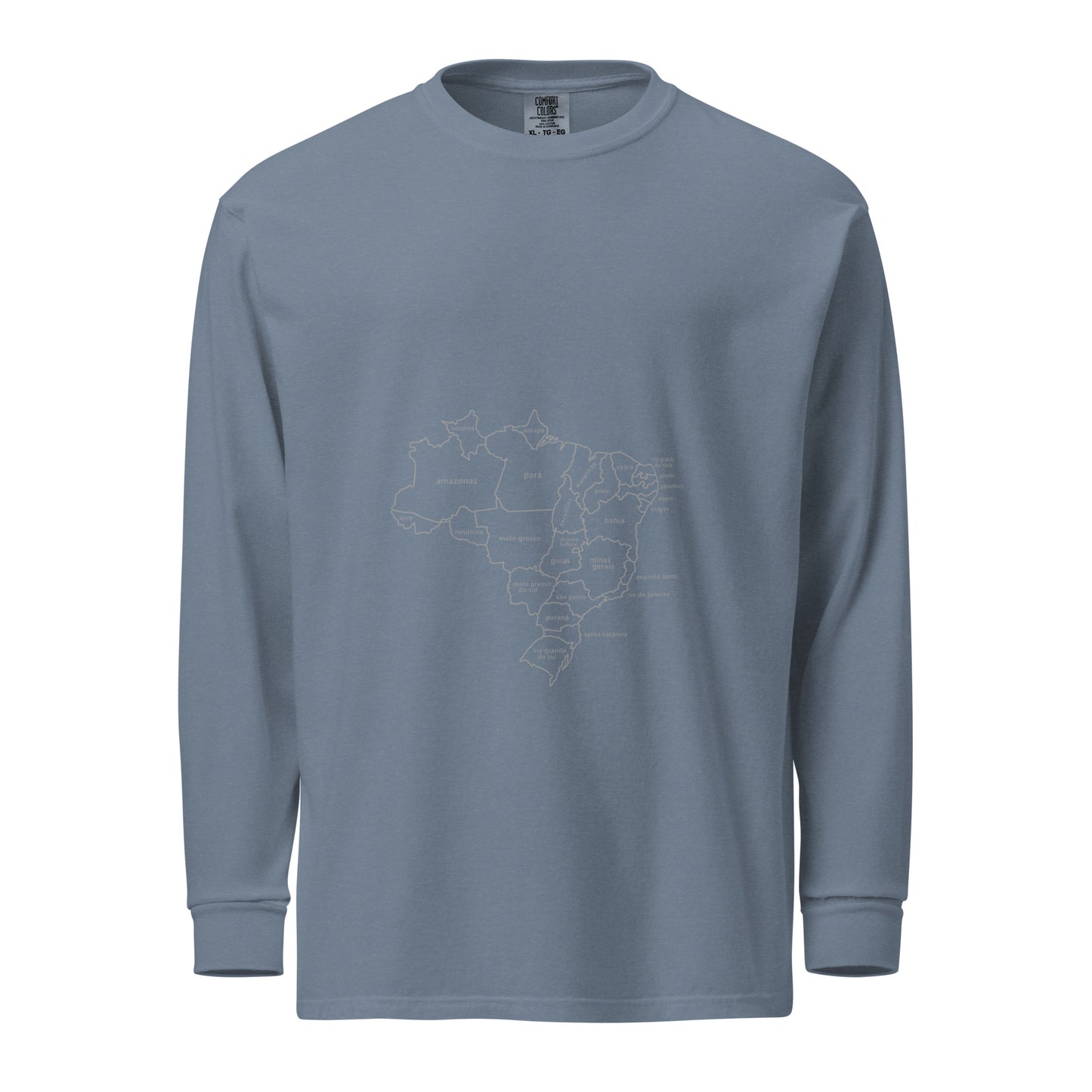 Long Sleeve T-Shirt - Brazil Map Lines - unisex - Brazilian Regional Clothing | Berimba