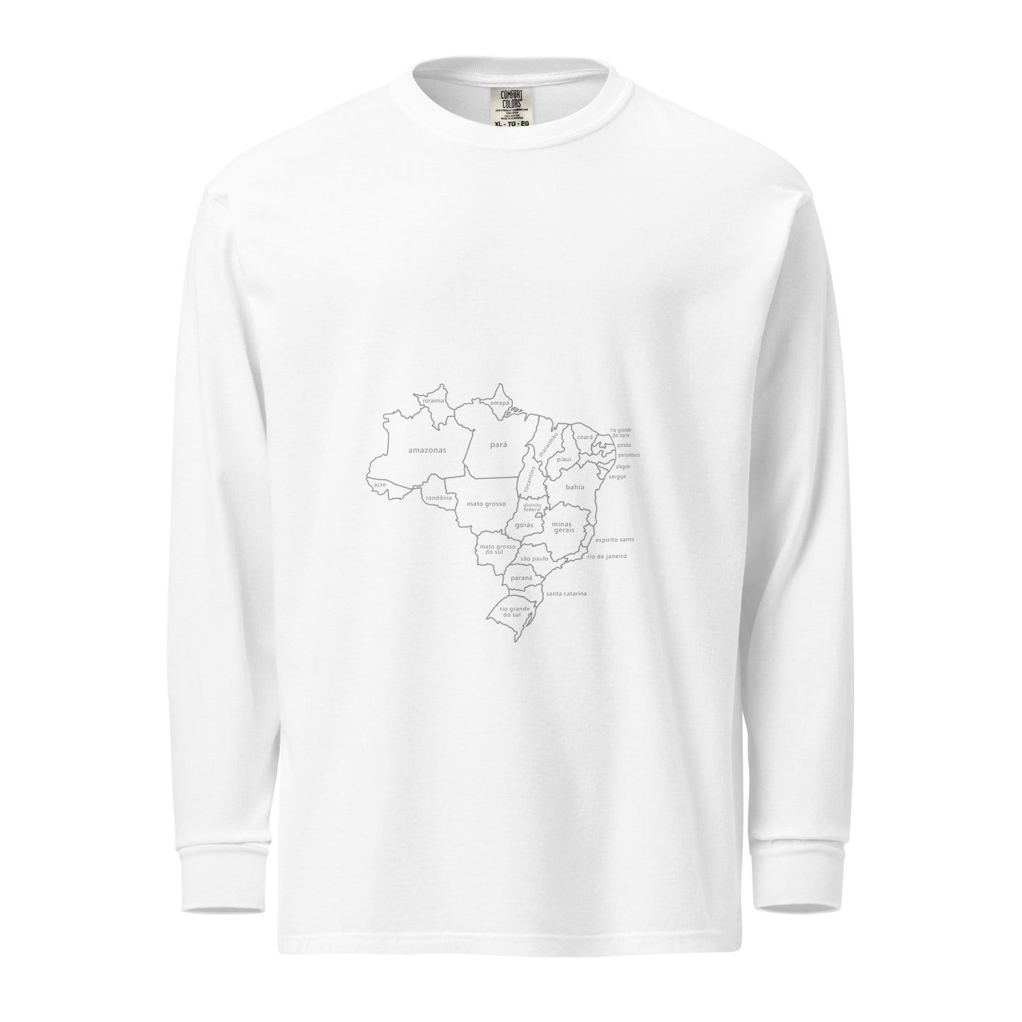 Long Sleeve T-Shirt - Brazil Map Lines - unisex - Brazilian Regional Clothing | Berimba