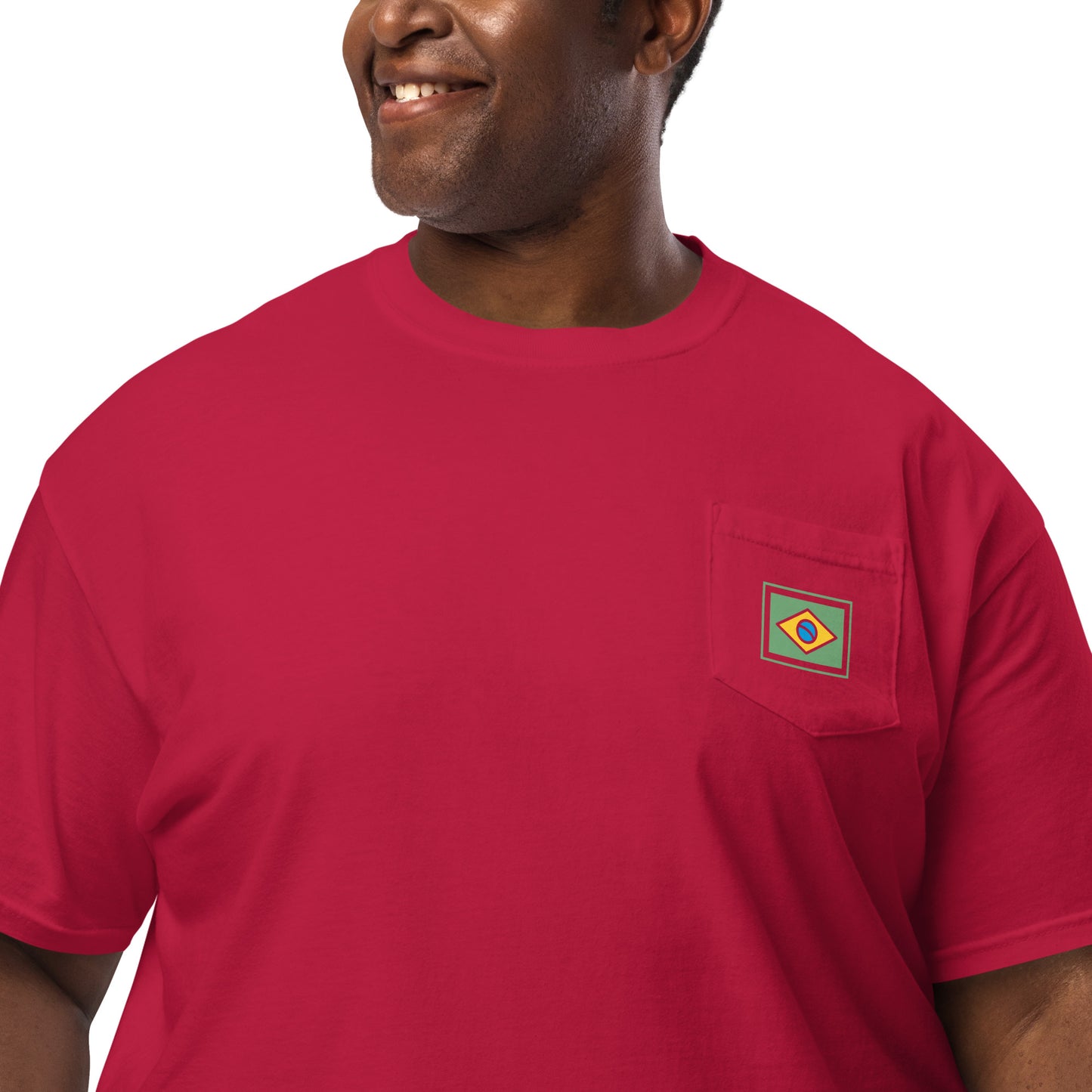 Camiseta de bolsillo - Brasileño - Marca Brasil-Flag - unisex