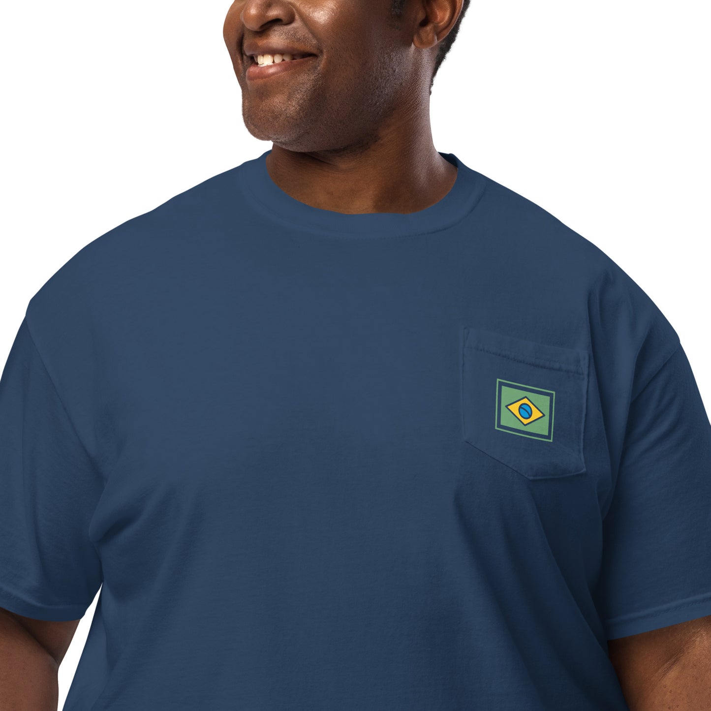 Camiseta de bolsillo - Brasileño - Marca Brasil-Flag - unisex