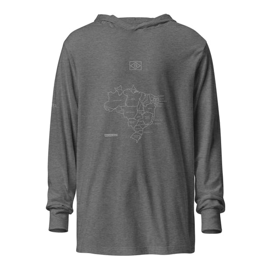 Camiseta Sudadera Manga Larga - Mapa de Brasil - unisex