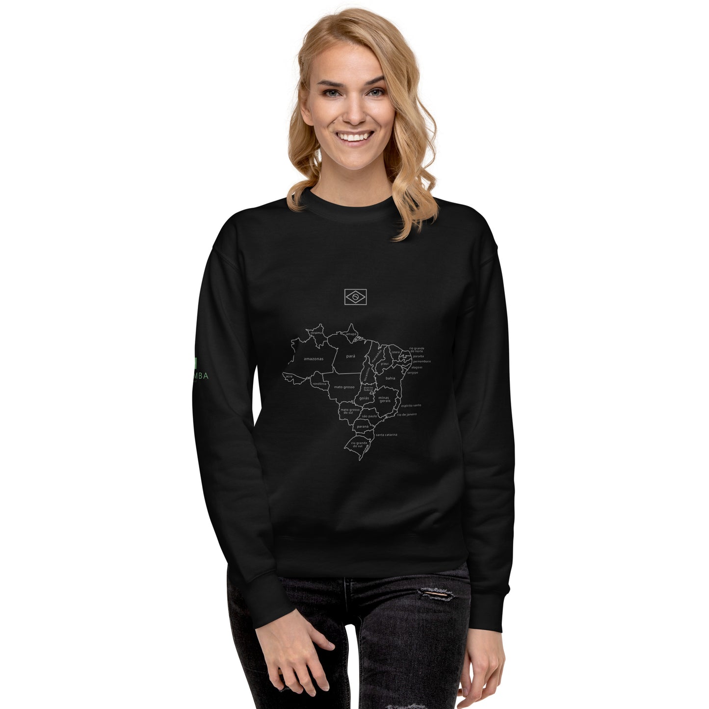 Sweatshirt / Sweater - Brazil Map Lines 2 - unisex - Brazilian Regional Clothing | Berimba