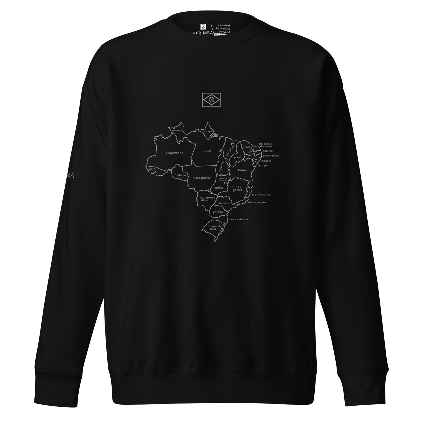 Sweatshirt / Sweater - Brazil Map Lines - Unisex - Brazilian Regional Clothing | Berimba