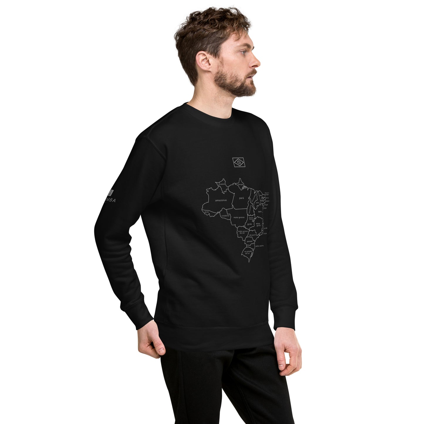 Sweatshirt / Sweater - Brazil Map Lines - Unisex - Brazilian Regional Clothing | Berimba
