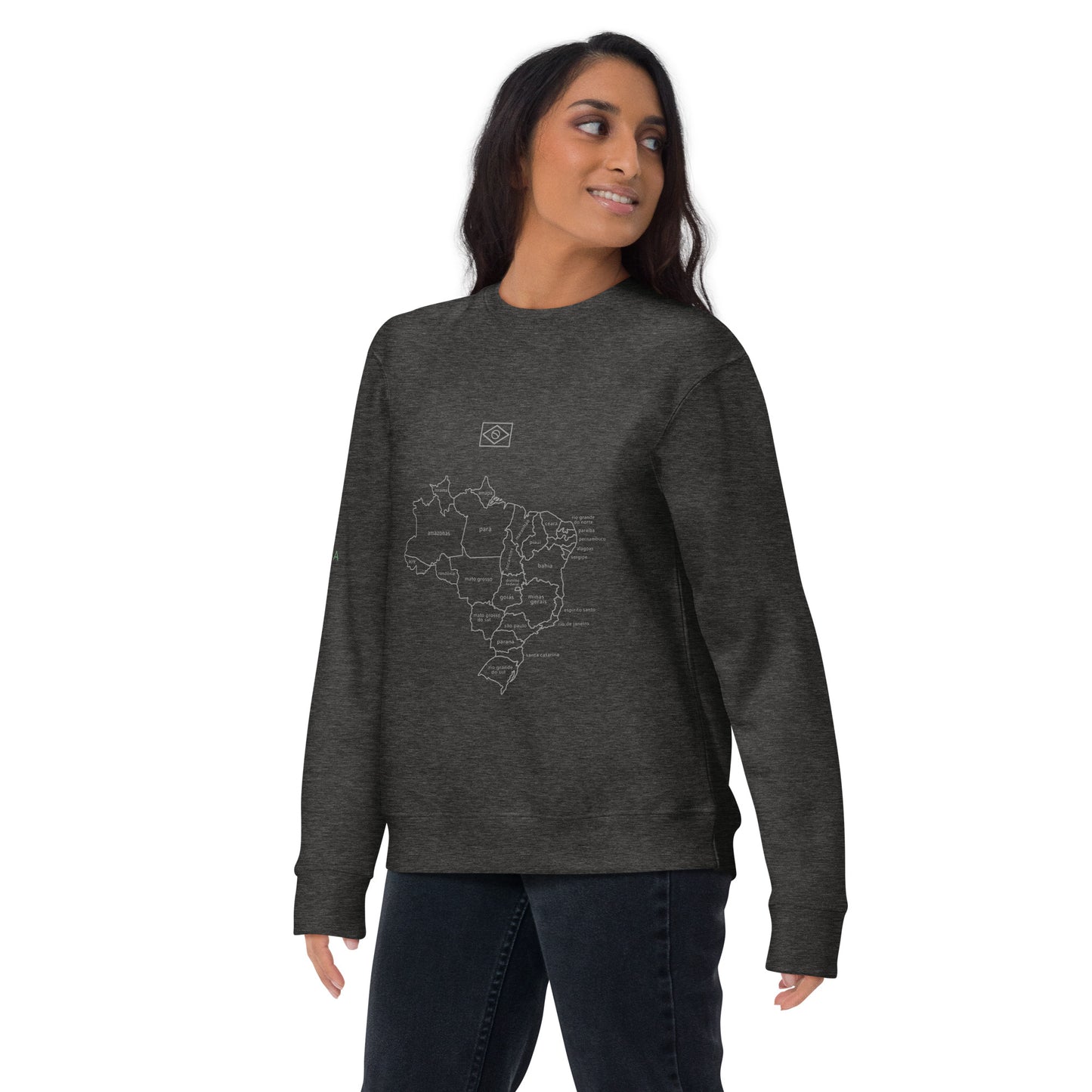 Sweatshirt / Sweater - Brazil Map Lines 2 - unisex - Brazilian Regional Clothing | Berimba