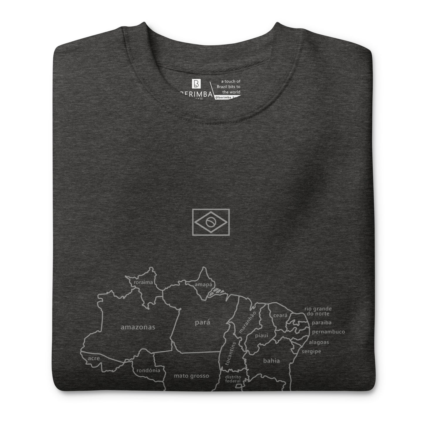Sweatshirt / Sweater - Brazil Map Lines - Unisex - Brazilian Regional Clothing | Berimba