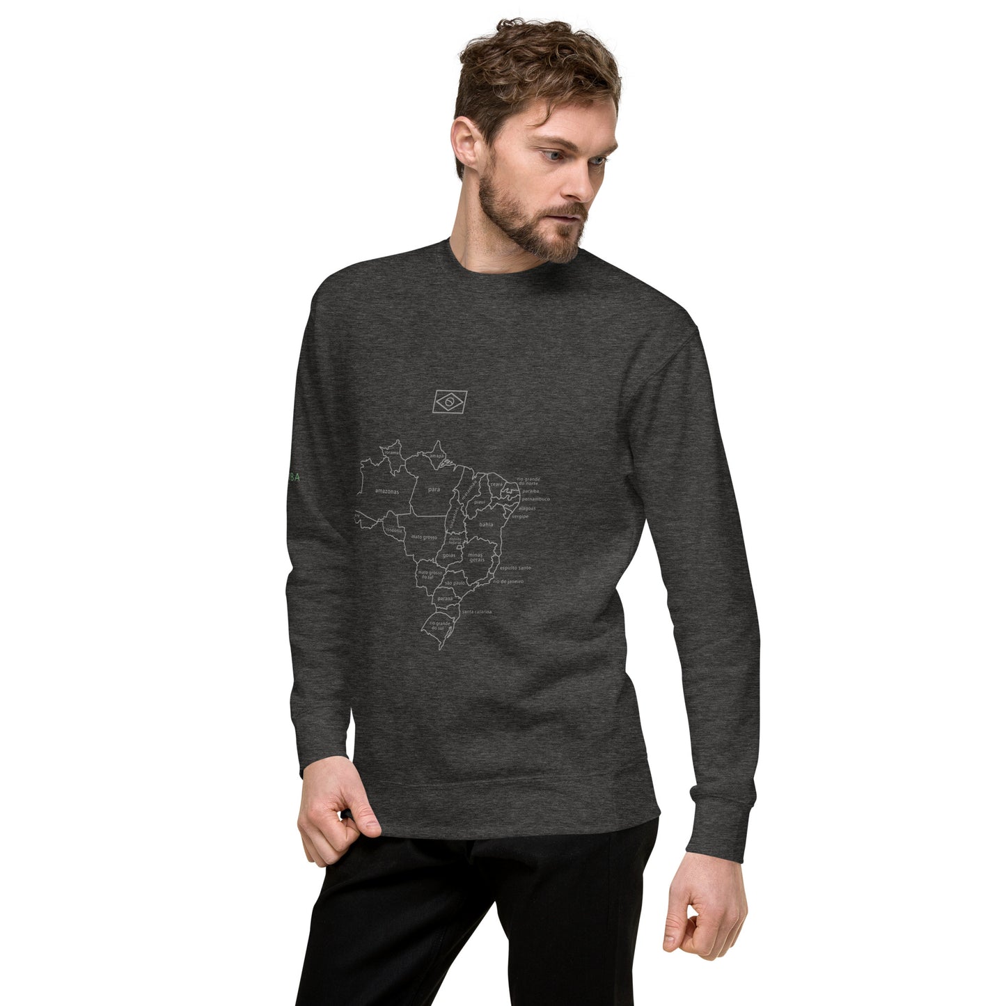 Sweatshirt / Sweater - Brazil Map Lines 2 - unisex - Brazilian Regional Clothing | Berimba
