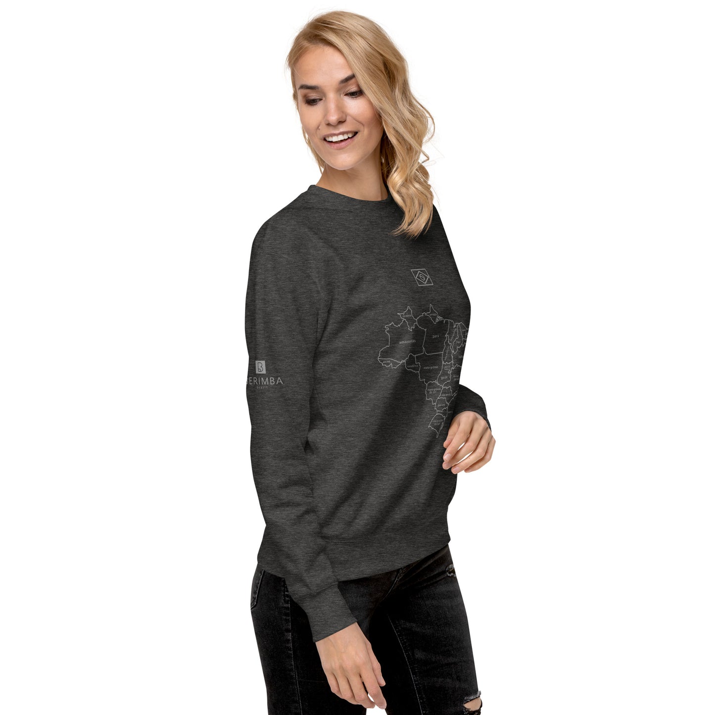 Sweatshirt / Sweater - Brazil Map Lines - Unisex - Brazilian Regional Clothing | Berimba