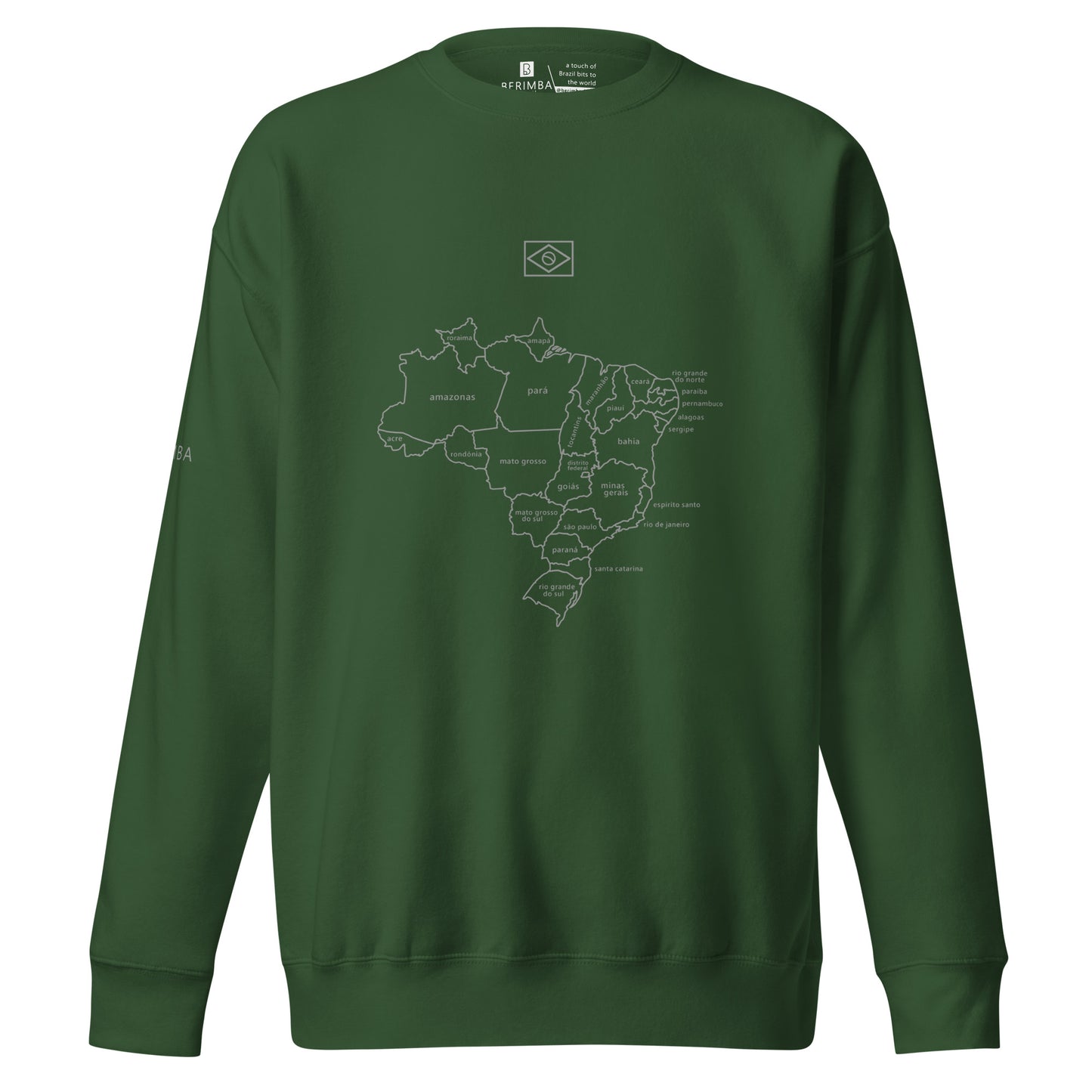 Sweatshirt / Sweater - Brazil Map Lines - Unisex - Brazilian Regional Clothing | Berimba