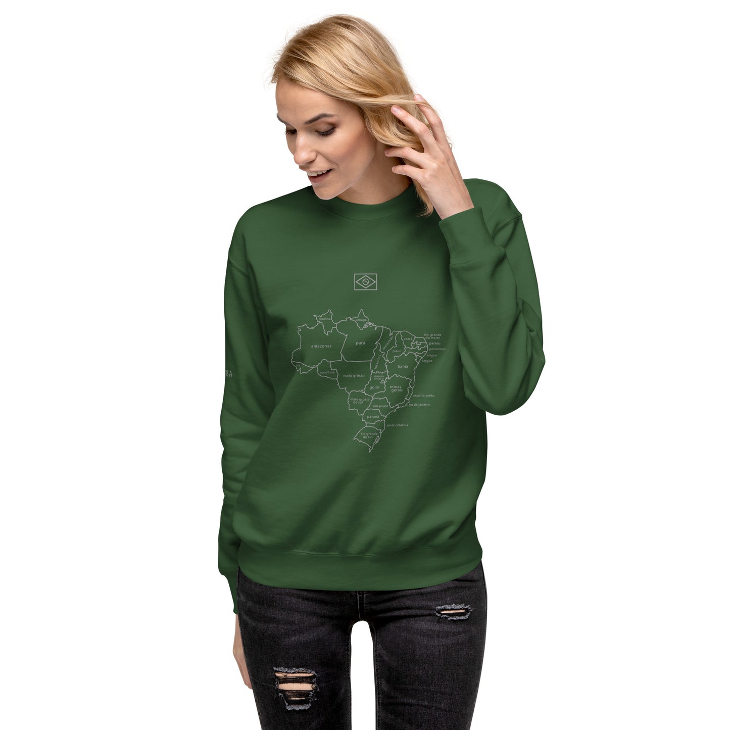 Sweatshirt / Sweater - Brazil Map Lines - Unisex - Brazilian Regional Clothing | Berimba