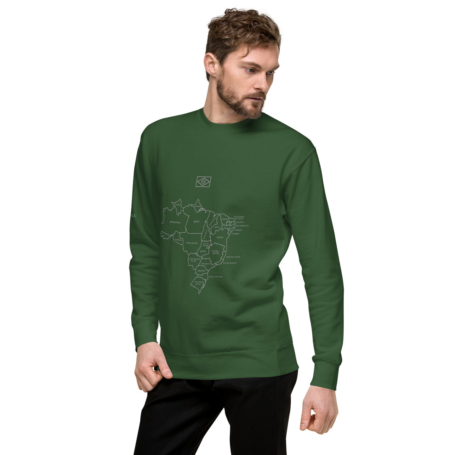 Sweatshirt / Sweater - Brazil Map Lines 2 - unisex - Brazilian Regional Clothing | Berimba