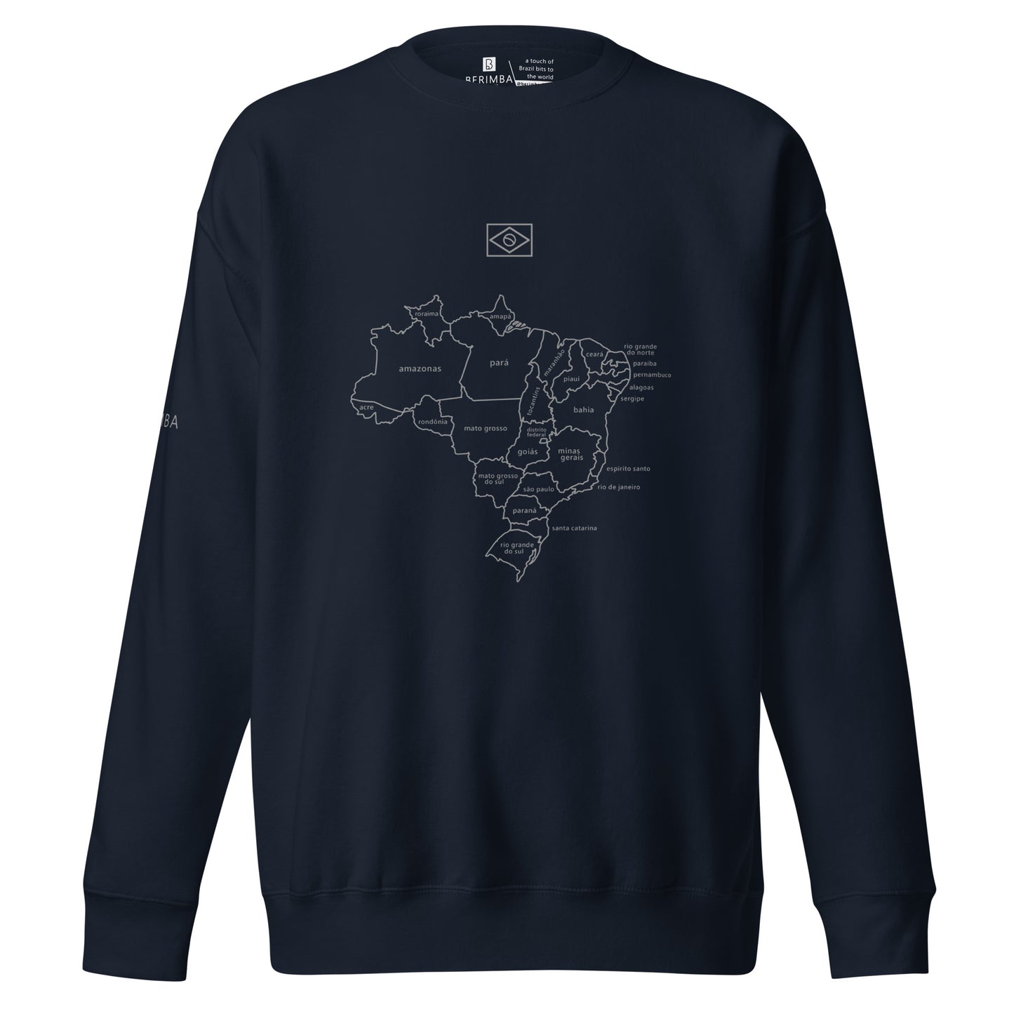 Sweatshirt / Sweater - Brazil Map Lines - Unisex - Brazilian Regional Clothing | Berimba