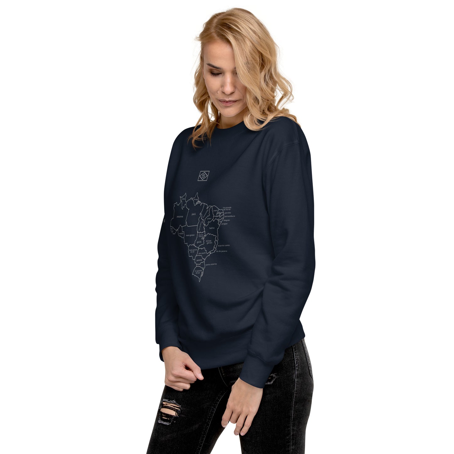 Sweatshirt / Sweater - Brazil Map Lines - Unisex - Brazilian Regional Clothing | Berimba