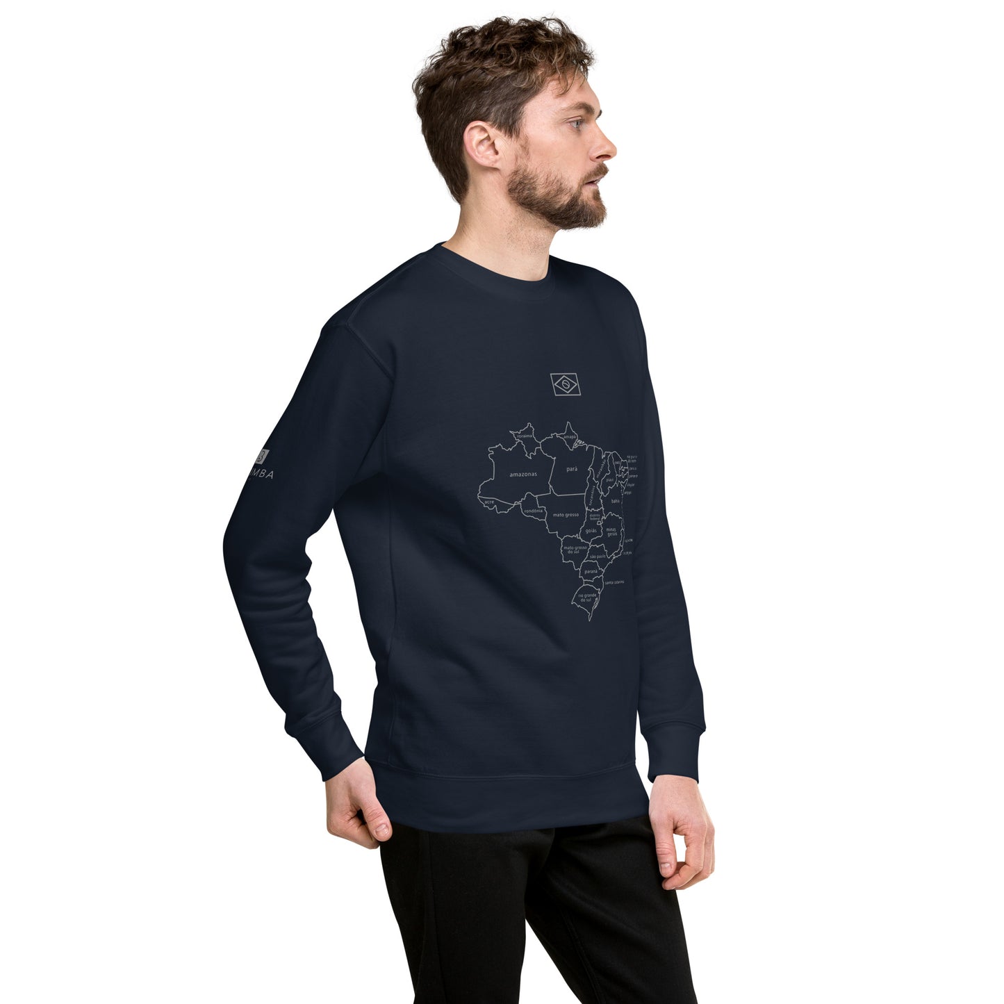 Sweatshirt / Sweater - Brazil Map Lines - Unisex - Brazilian Regional Clothing | Berimba
