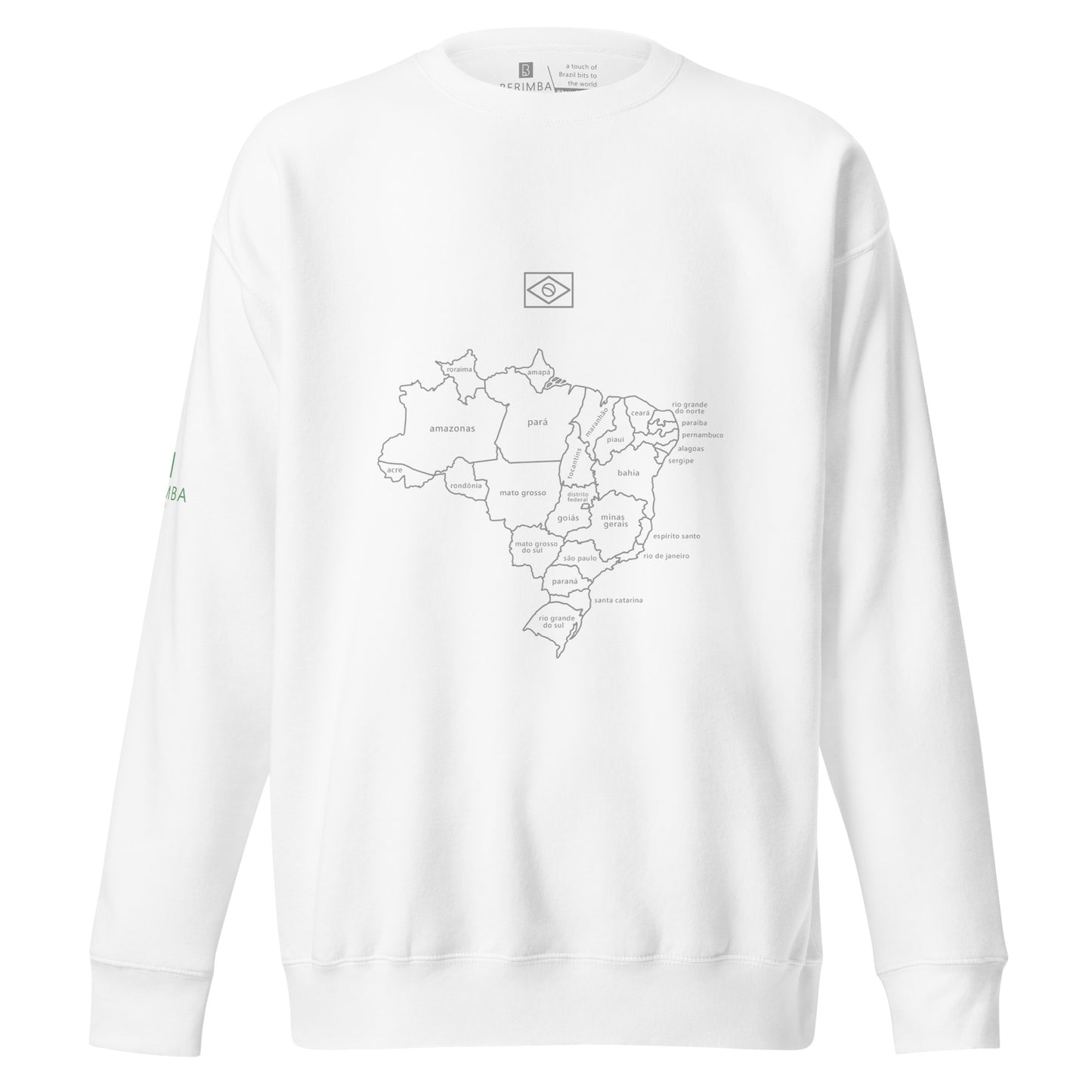 Sweatshirt / Sweater - Brazil Map Lines 2 - unisex - Brazilian Regional Clothing | Berimba
