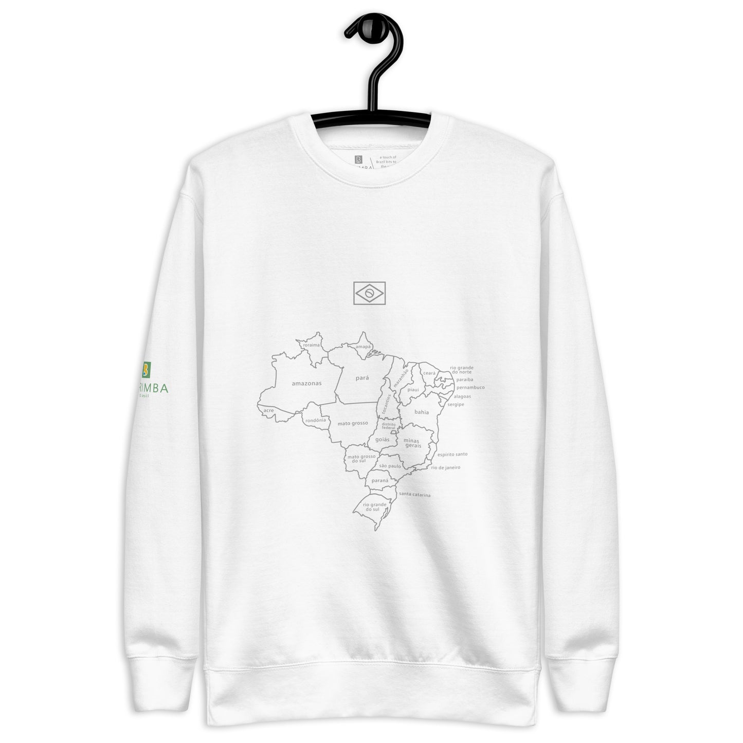 Sweatshirt / Sweater - Brazil Map Lines 2 - unisex - Brazilian Regional Clothing | Berimba