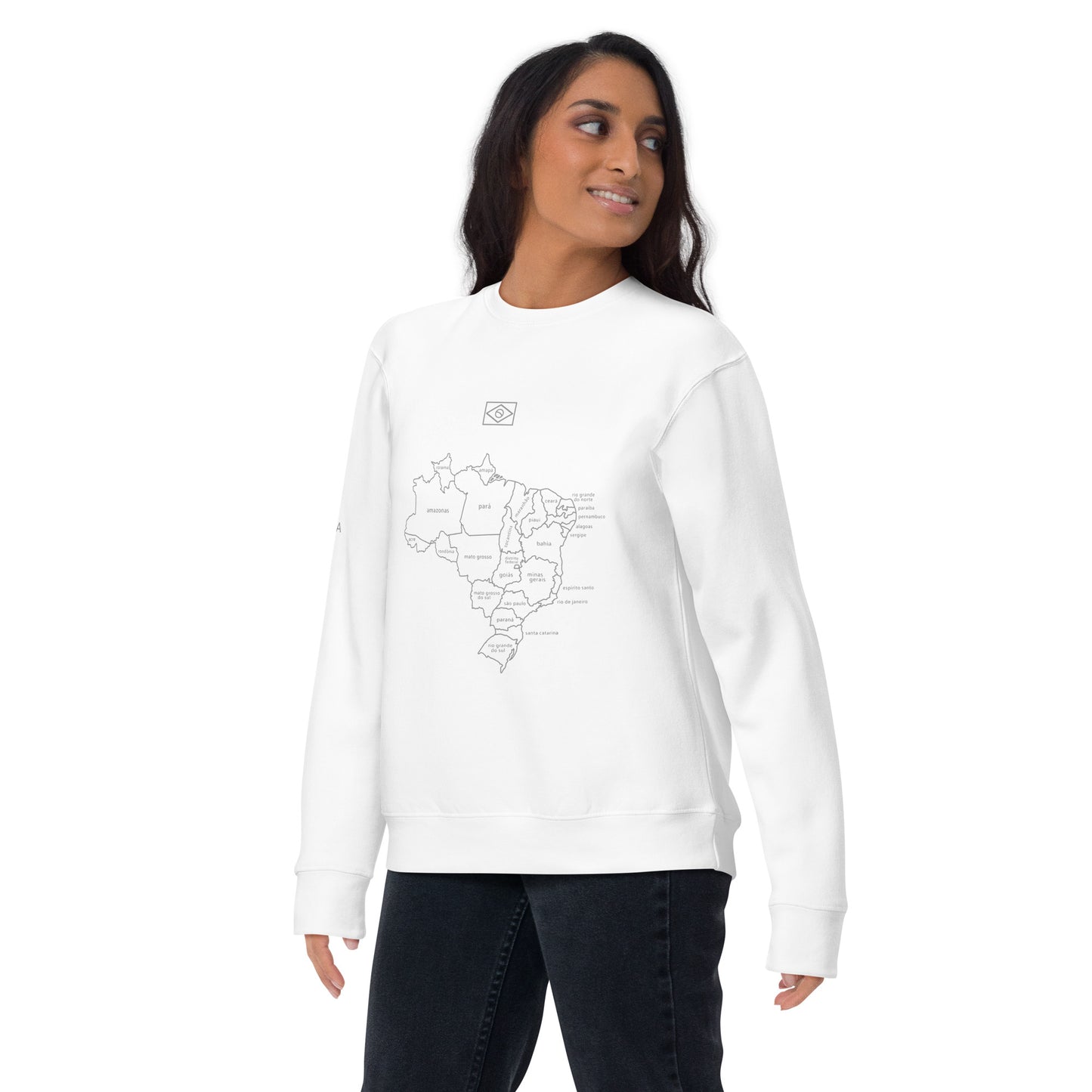 Sweatshirt / Sweater - Brazil Map Lines - Unisex - Brazilian Regional Clothing | Berimba