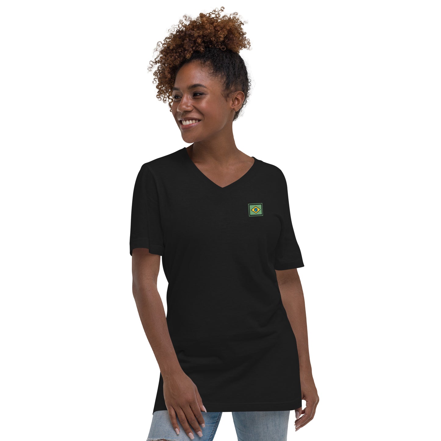 V-Neck T-Shirt - Grife Brasil - unisex - Brazilian Regional Clothing | Berimba