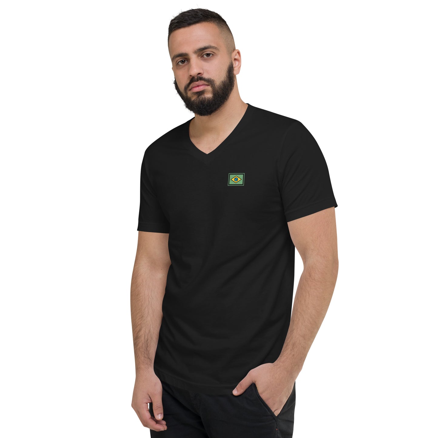 V-Neck T-Shirt - Grife Brasil - unisex - Brazilian Regional Clothing | Berimba