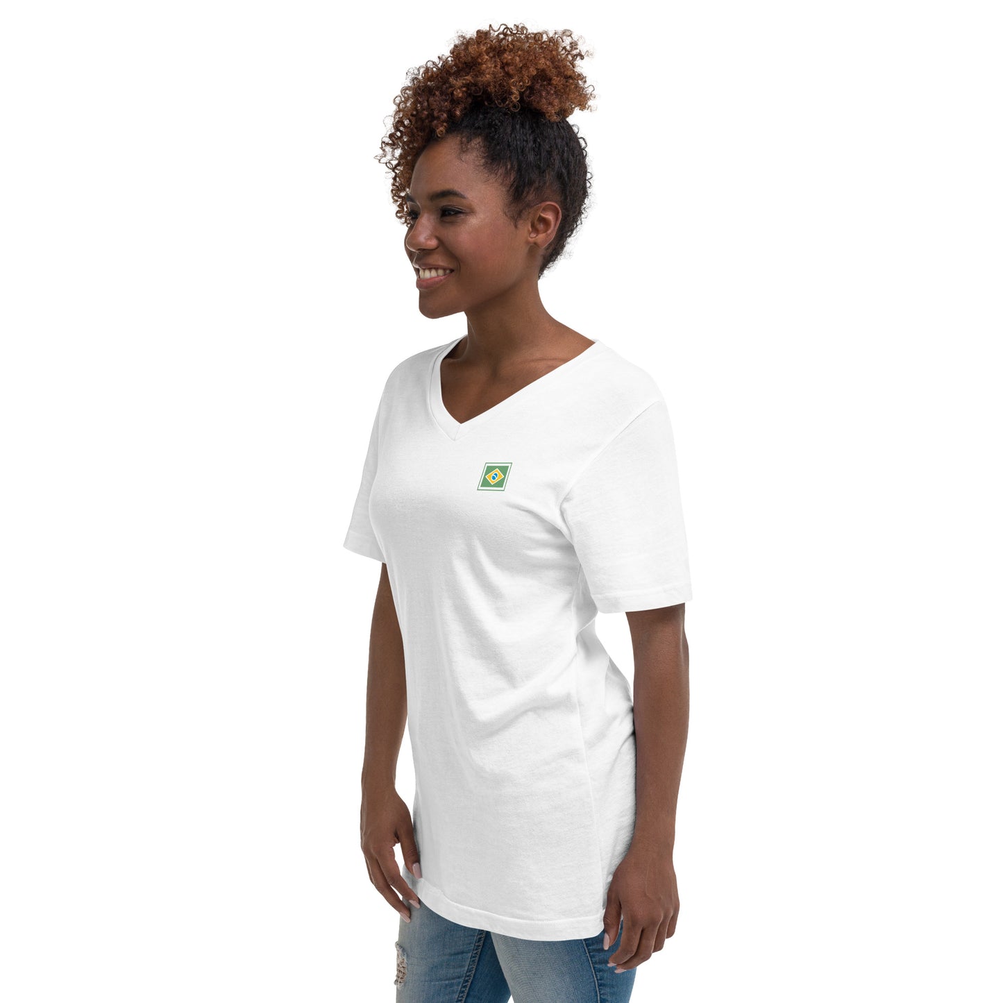 V-Neck T-Shirt - Grife Brasil - unisex - Brazilian Regional Clothing | Berimba