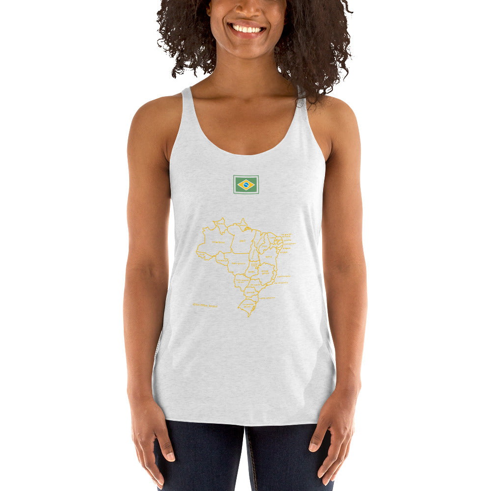 Racerback Tank Top - Brazil-Map - women's - Brazilian Regional Clothing | Berimba