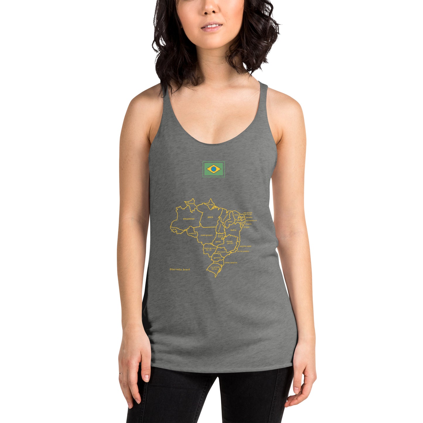 Racerback Tank Top - Brazil-Map - women's - Brazilian Regional Clothing | Berimba