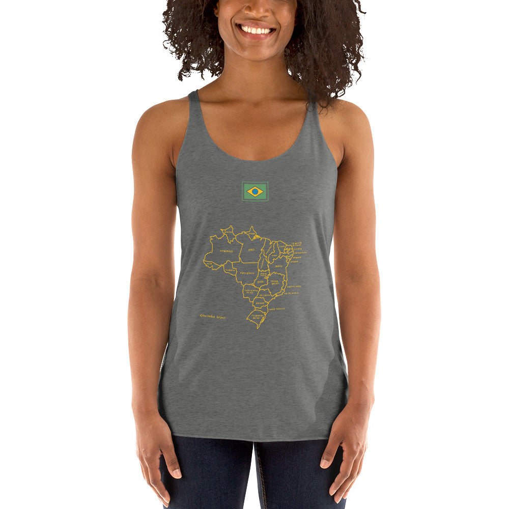 Racerback Tank Top - Brazil-Map - women's - Brazilian Regional Clothing | Berimba