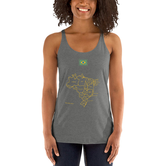 Camiseta de tirantes estilo nadador - Brasil-Mapa - femenina