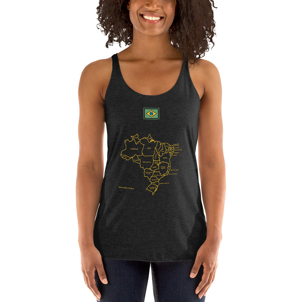 Racerback Tank Top - Brazil-Map - women's - Brazilian Regional Clothing | Berimba