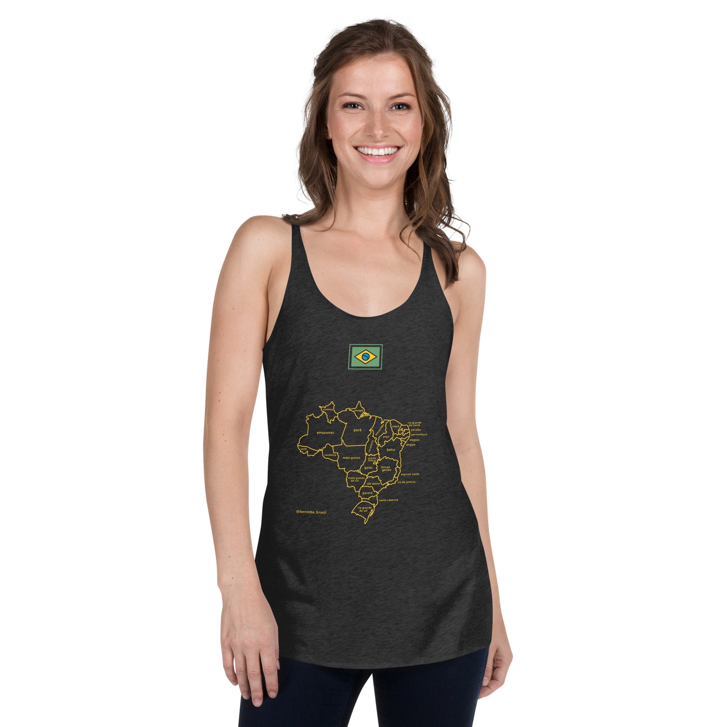 Racerback Tank Top - Brazil-Map - women's - Brazilian Regional Clothing | Berimba
