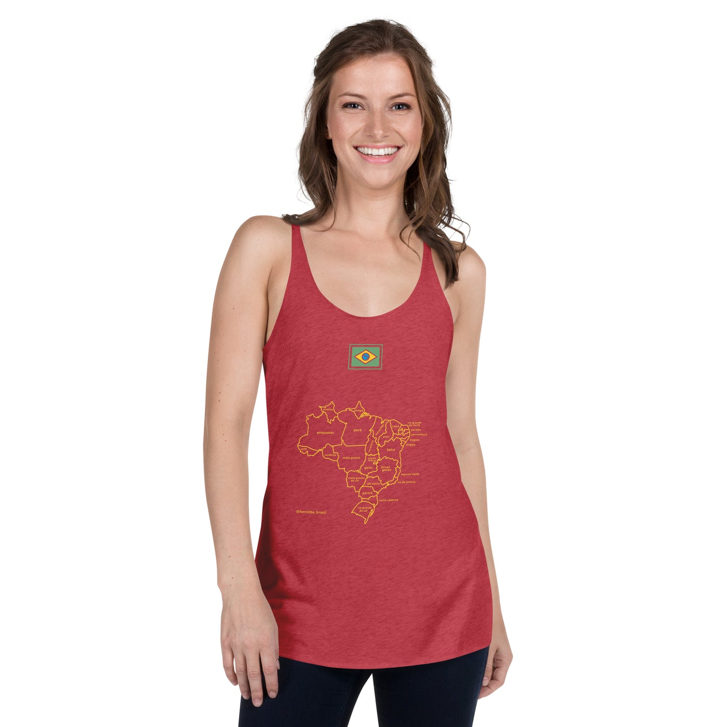 Racerback Tank Top - Brazil-Map - women's - Brazilian Regional Clothing | Berimba