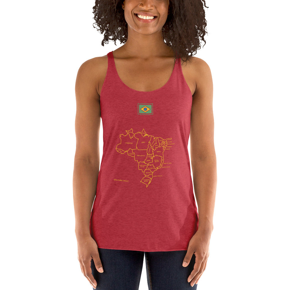 Racerback Tank Top - Brazil-Map - women's - Brazilian Regional Clothing | Berimba