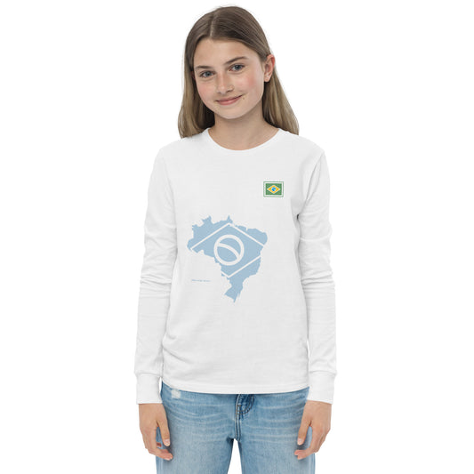 Camiseta de manga larga infantil - Mapa de Brasil - unisex