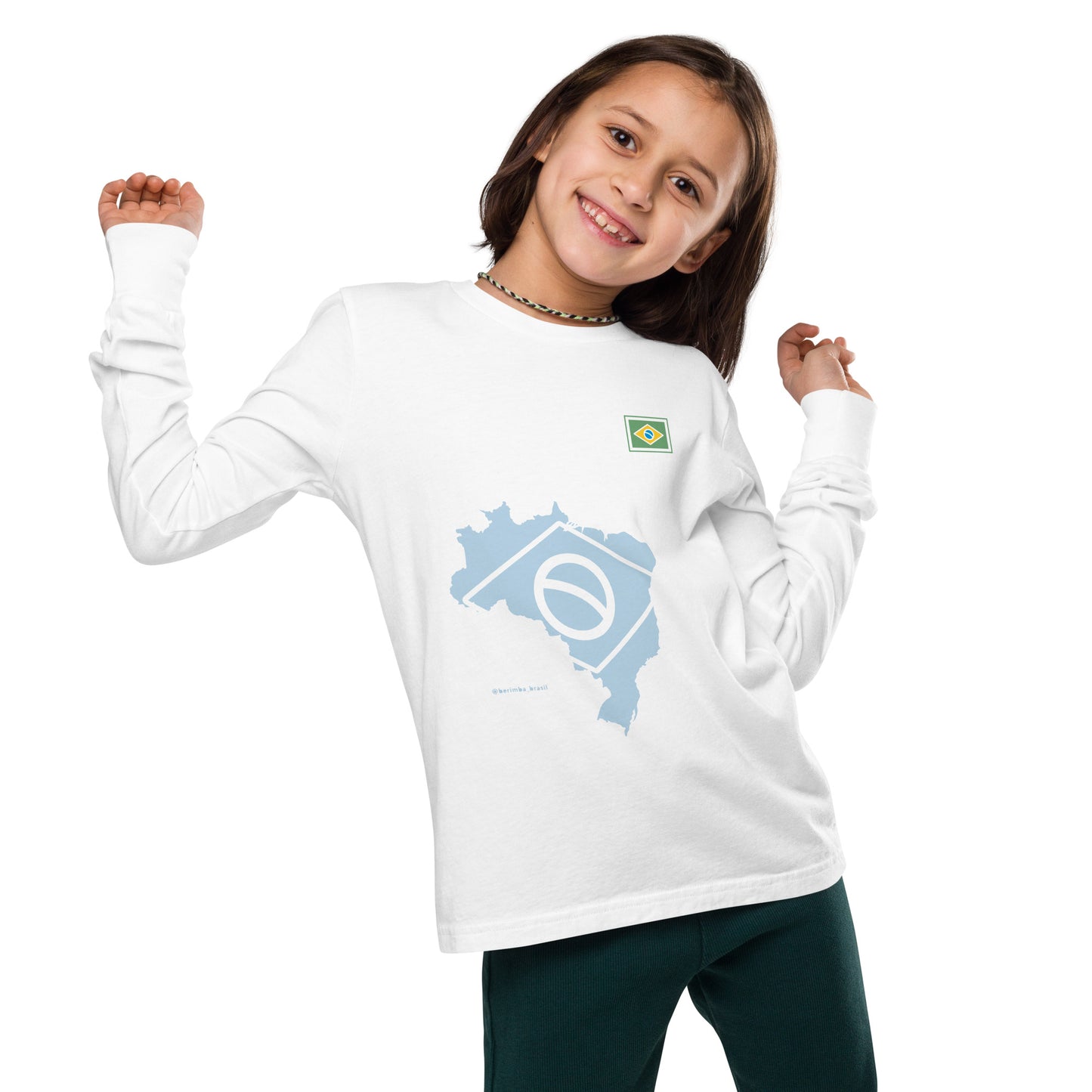 Camiseta Manga Longa Kids - Mapa do Brasil - unissex - Roupa Regional Brasileira | Berimba